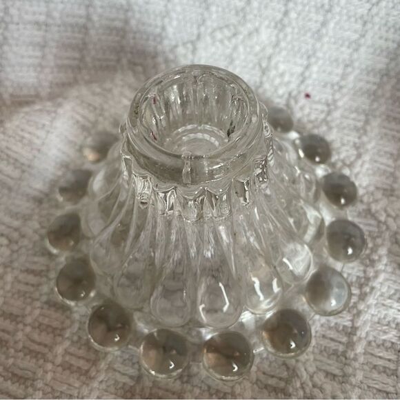 Pair of vintage‎ glass candlestick  holders with retro funky glass - Picture 6 of 6
